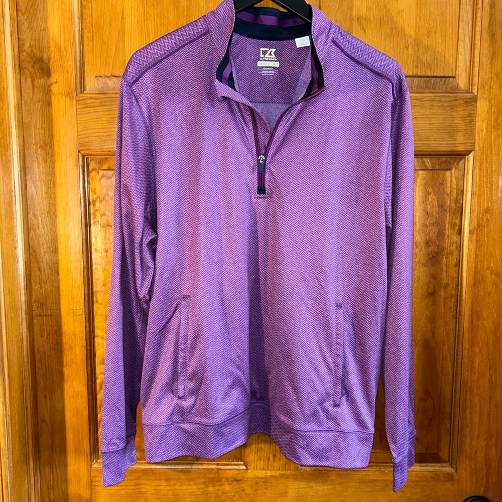 Cutter and Buck purple Dry/Tec 50+ 1/4 zip pull over Size Lg-EUC